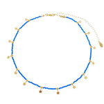 Choker Auria Mini Estrelas Zircônias Safira Folheada a Ouro 18k