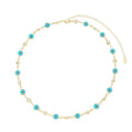Choker Atena Olho Grego Pérolas Folheada a Ouro 18k