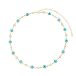 Choker Atena Olho Grego Pérolas Folheada a Ouro 18k