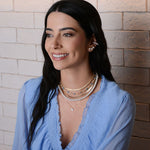 Choker Atena Olho Grego Pérolas Folheada a Ouro 18k