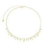 Choker Carina Gotas Zircônias Multicoloridas Folheado a Ouro 18k