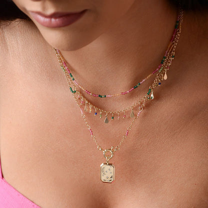 Choker Carina Gotas Zircônias Multicoloridas Folheado a Ouro 18k