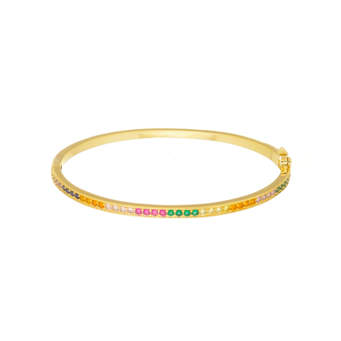 Bracelete Bianca Zircônias Coloridas Folheado a Ouro 18k