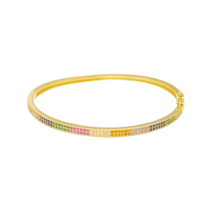 Bracelete Cecília Zircônias Coloridas Folheado a Ouro 18k