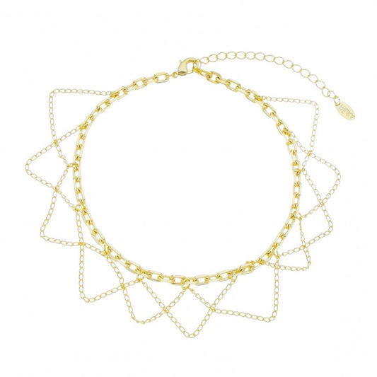 Tornozeleira Jade Elos Folheada a Ouro 18k