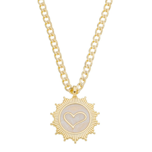 Colar Medalha de Coração All We Need Is Love Folheado a Ouro 18k