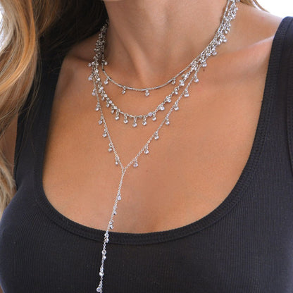 Colar de Zircônias Alice Mini Pontos de Luz Folheado em Ródio Branco