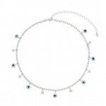 Choker Lara Olho Grego e Mini Estrelas Folheada em Ródio Branco