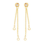 Brinco Laís Ponto de Luz Fio Zircônia Folheado a Ouro 18k