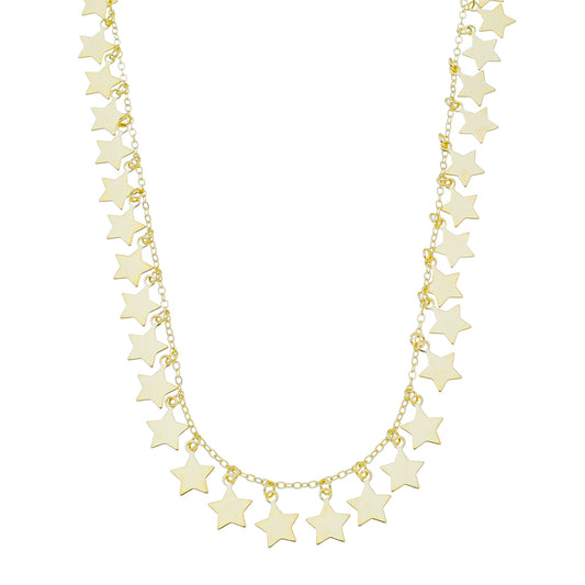 Colar de Estrelas Mira Folheado a Ouro 18k