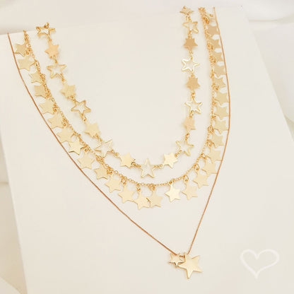 Choker Constelação Estrelas Sirius Folheada a Ouro 18k