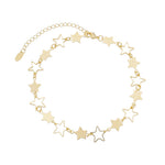 Tornozeleira Constelação Estrelas Sirius Folheada a Ouro 18k