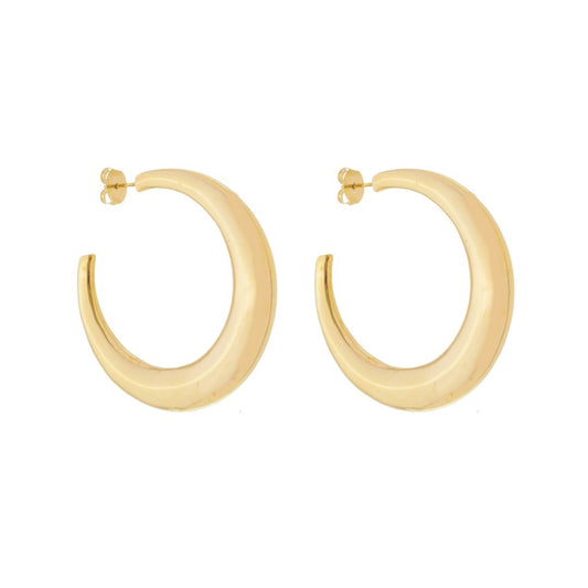 Brinco de Argola Tubo Samara Folheada a Ouro 18k
