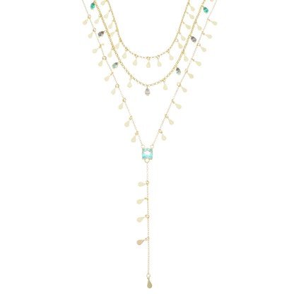 Mix de Colares Larissa Gotinhas Zircônia Acqua Folheado a Ouro 18k