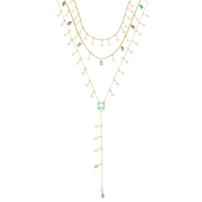 Mix de Colares Larissa Gotinhas Zircônia Acqua Folheado a Ouro 18k