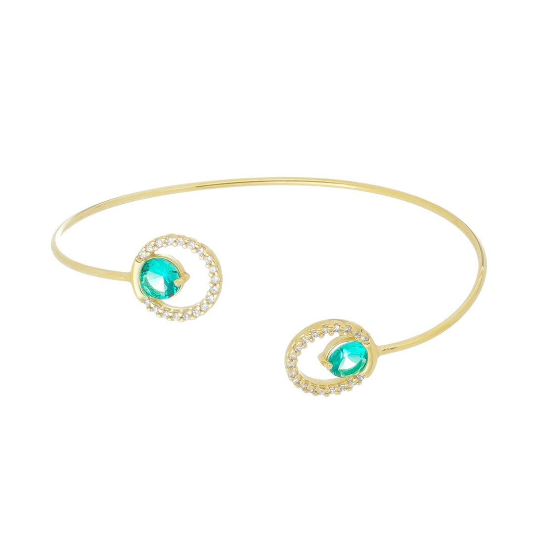 Bracelete Glória Zircônias Turmalina Folheado a Ouro 18k