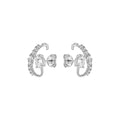 Brinco Ear Hook Gaby Zircônias Folheado em Ródio Branco
