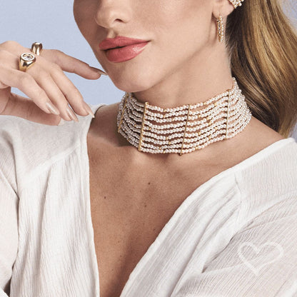 Anel Virginia Zircônia Cristal Folheado a Ouro 18k Piuka