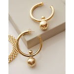 Brinco de Argola Tubo Bolas Mikaela Folheado a Ouro 18k