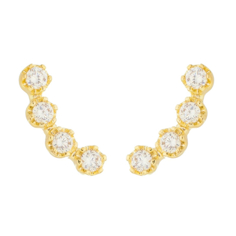 Brinco Ear Cuff July Zircônias Folheado a Ouro 18k