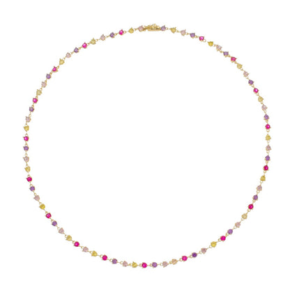 Colar Riviera Hillary Zircônias Coloridas Folheado a Ouro 18k