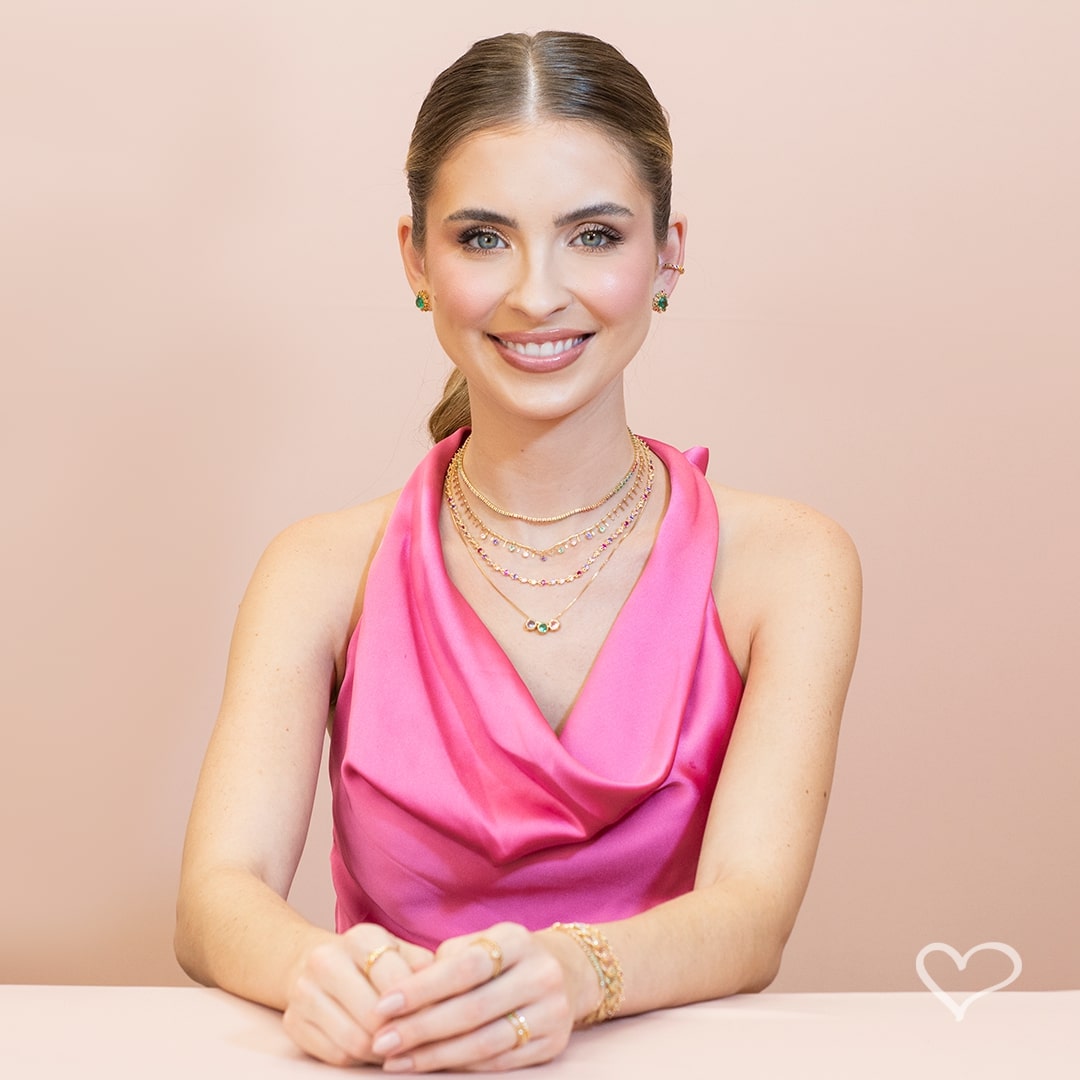 Colar Riviera Hillary Zircônias Coloridas Folheado a Ouro 18k