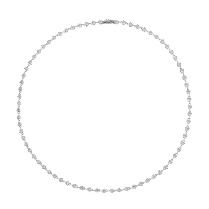 Colar Riviera Hillary Zircônias Folheado em Ródio Branco