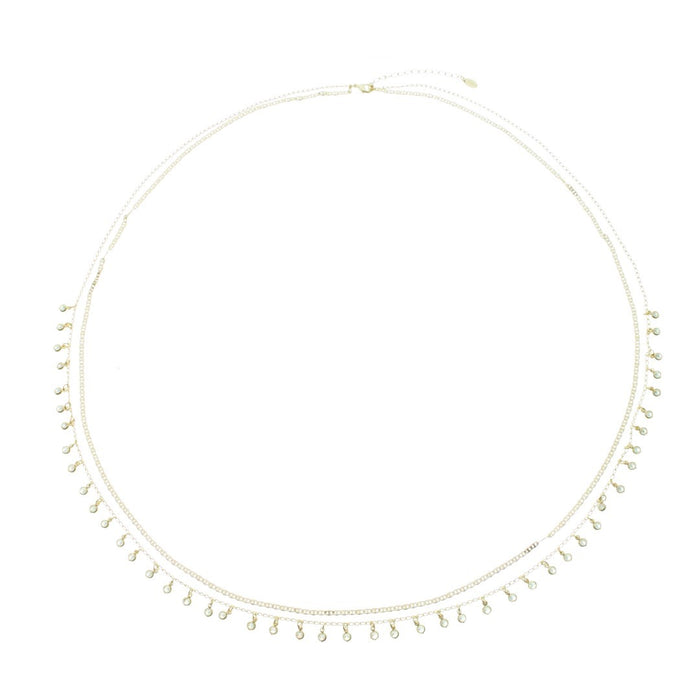 Belly Chain Duas Voltas Paola Zircônias Folheado a Ouro 18k