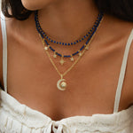 Choker Céu Celestial Estrelas Zircônias Lápis-lazúli