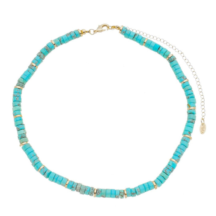 Choker Clara Howlita Natural Turquesa