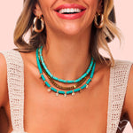 Choker Clara Howlita Natural Turquesa