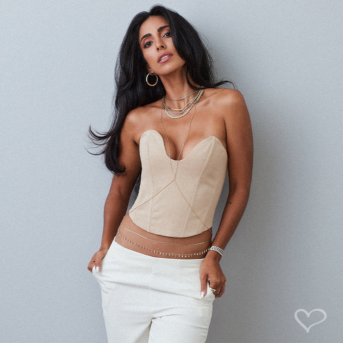 Pulseira Riveira Núbia Ajustável Zircônias Quadradas Folheada a Ouro 18k