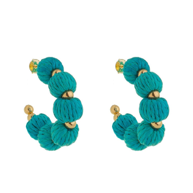 Brinco de Argola Carol Bolas Azul