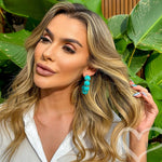 Brinco de Argola Carol Bolas Azul