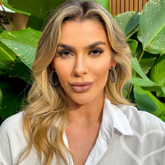 Brinco de Argola Lila Cristais Grafite