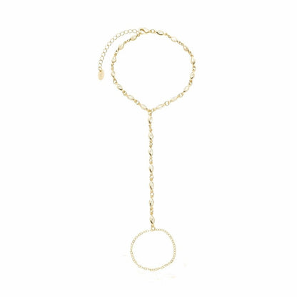 Pulseira de Mão Alana Zircônias Folheada a Ouro 18k