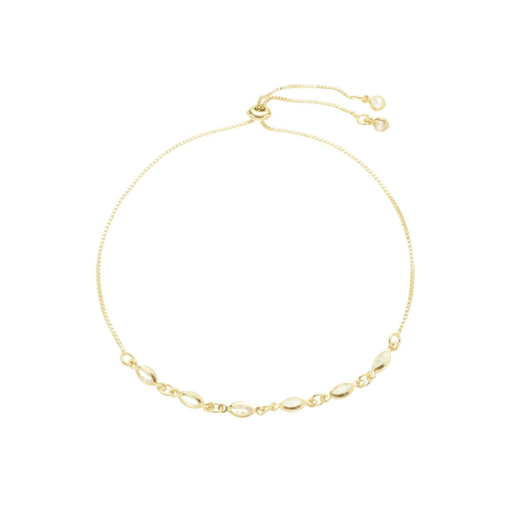 Pulseira Ajustável Alana Zircônias Folheada a Ouro 18k