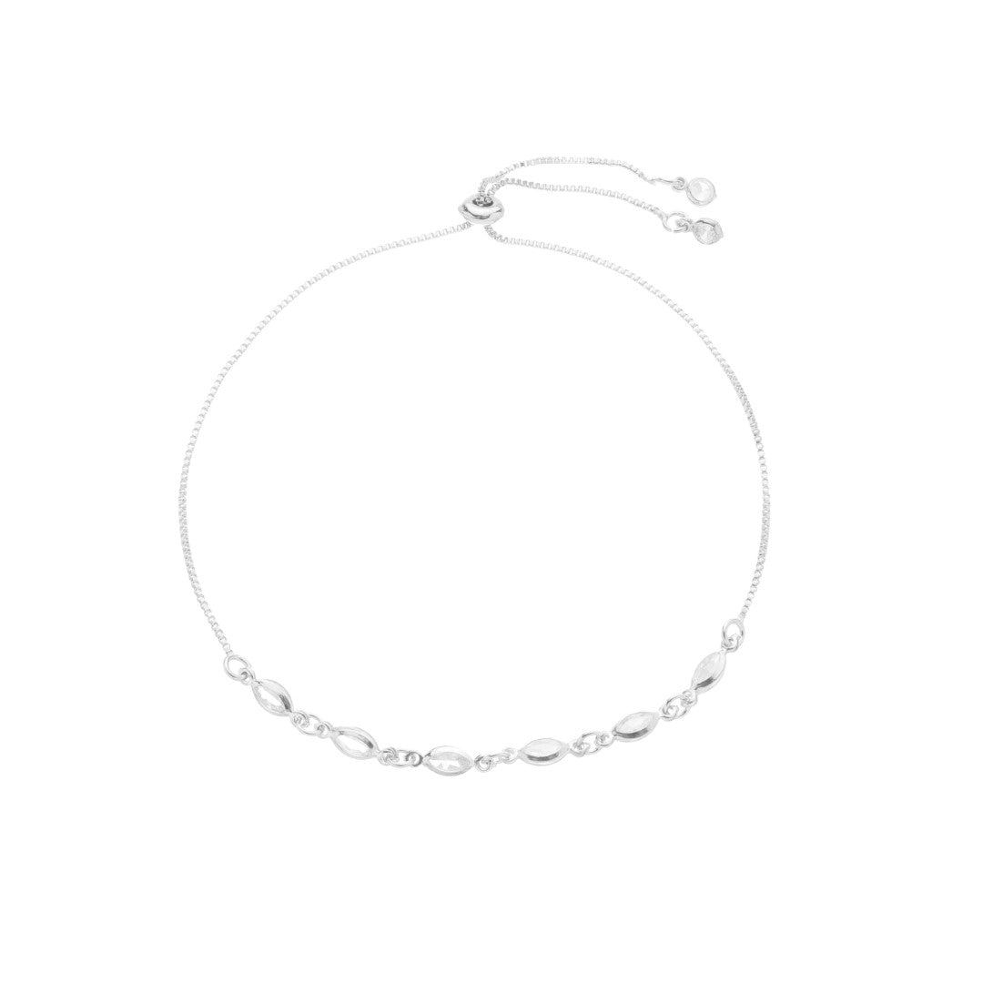 Pulseira Ajustável Alana Zircônias Folheada em Ródio Branco