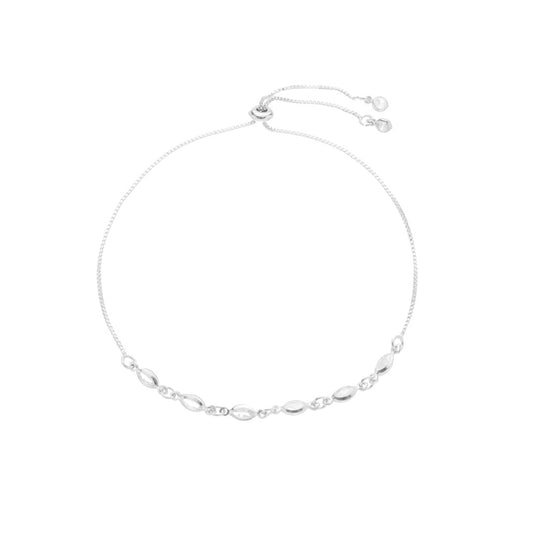 Pulseira Ajustável Alana Zircônias Folheada em Ródio Branco