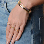 Anel Celeste Estrelas Zircônias Coloridas Folheado a Ouro 18k