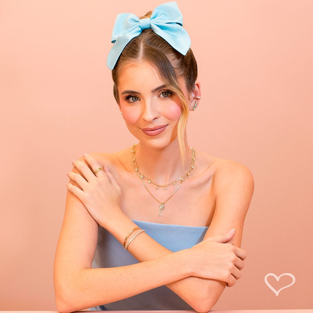 Anel Celine Losango Zircônias Folheado a Ouro 18k Piuka