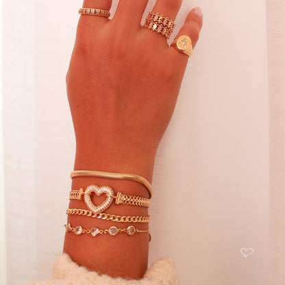 Anel Celine Losango Zircônias Folheado a Ouro 18k Piuka