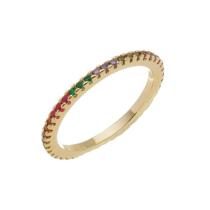 Anel Louise Zircônias Folheado a Ouro 18k