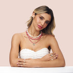 Colar Love Coração Olho Grego Zircônias Murano Pink Folheado a Ouro 18k