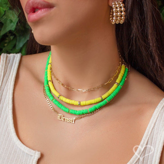 Choker Mari Fimos Amarelo