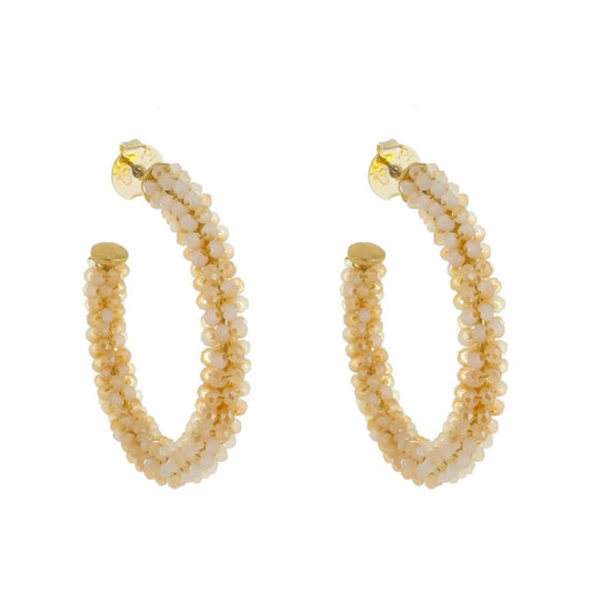 Brinco de Argola Lila Cristais Nude Piuka