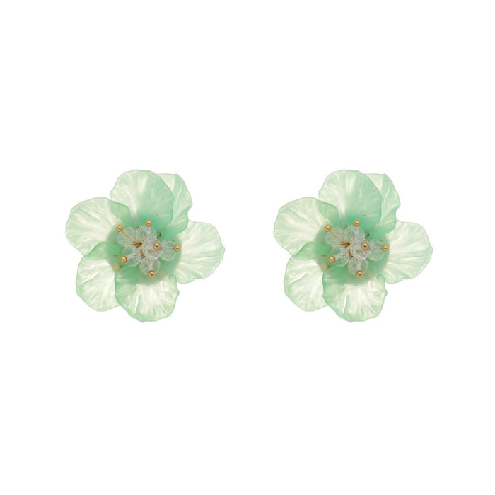 Brinco de Flor Hortênsia Verde