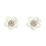 Brinco de Flor Hortênsia Branca