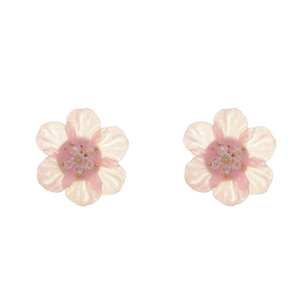 Brinco de Flor Hortênsia Rosa