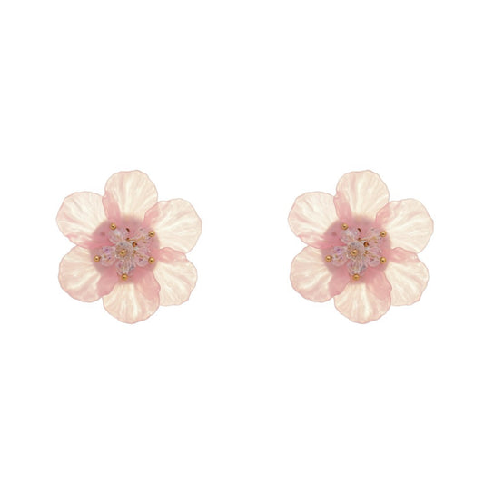 Brinco de Flor Hortênsia Rosa
